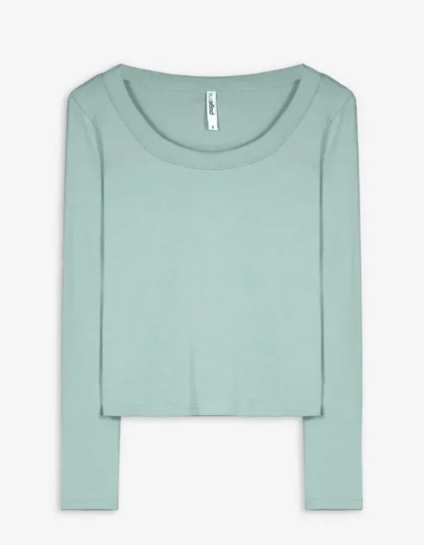 Langarmshirt - Baumwoll-Mix - grün
