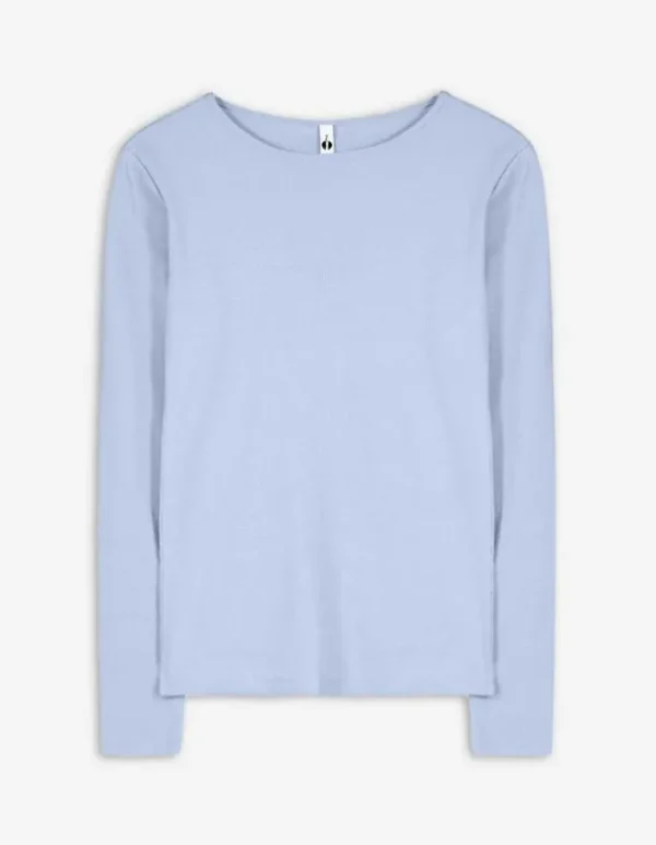 Langarmshirt - Baumwoll-Mix - hellblau