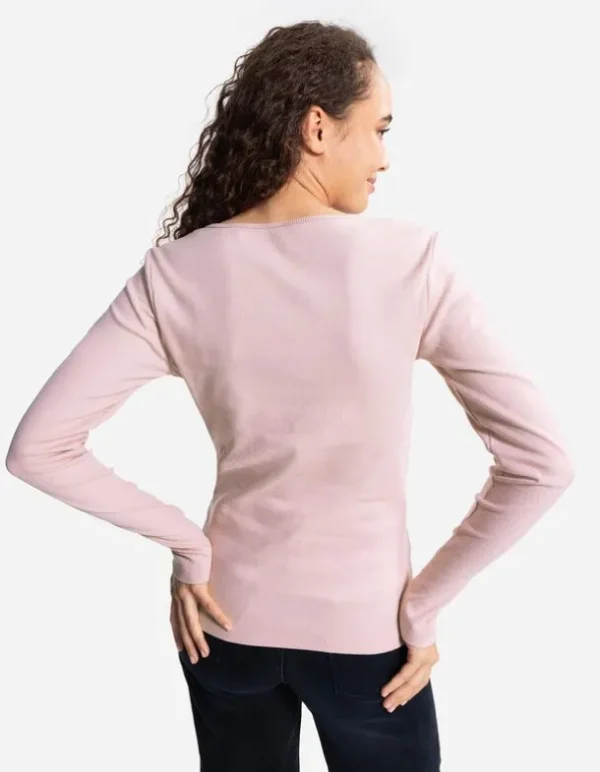 Langarmshirt - Baumwoll-Mix - rosa