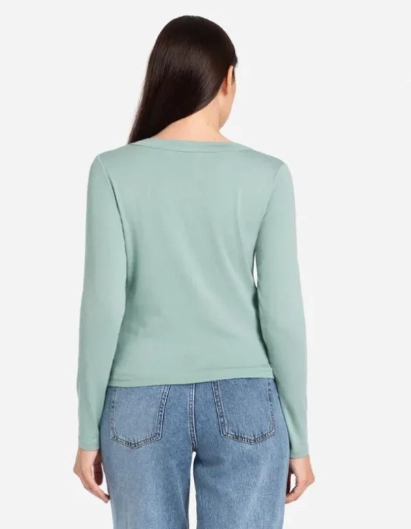 Langarmshirt - Baumwoll-Mix - grün