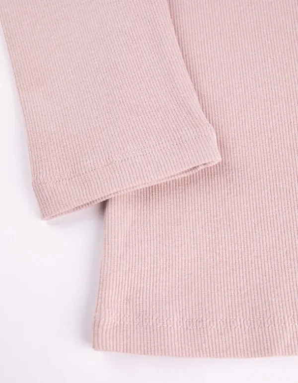 Langarmshirt - Baumwoll-Mix - rosa