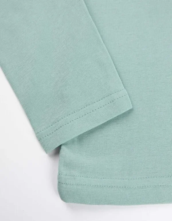 Langarmshirt - Baumwoll-Mix - grün