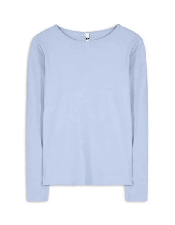 Langarmshirt - Baumwoll-Mix - hellblau