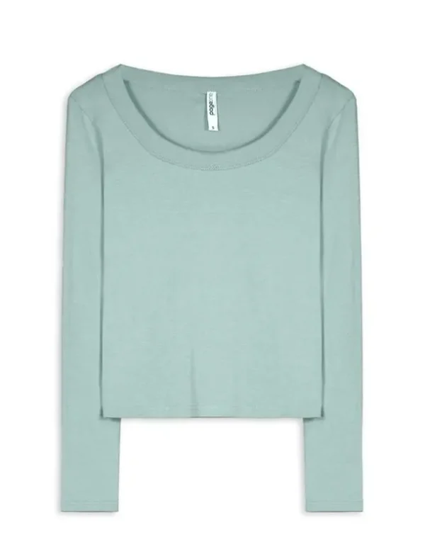 Langarmshirt - Baumwoll-Mix - grün