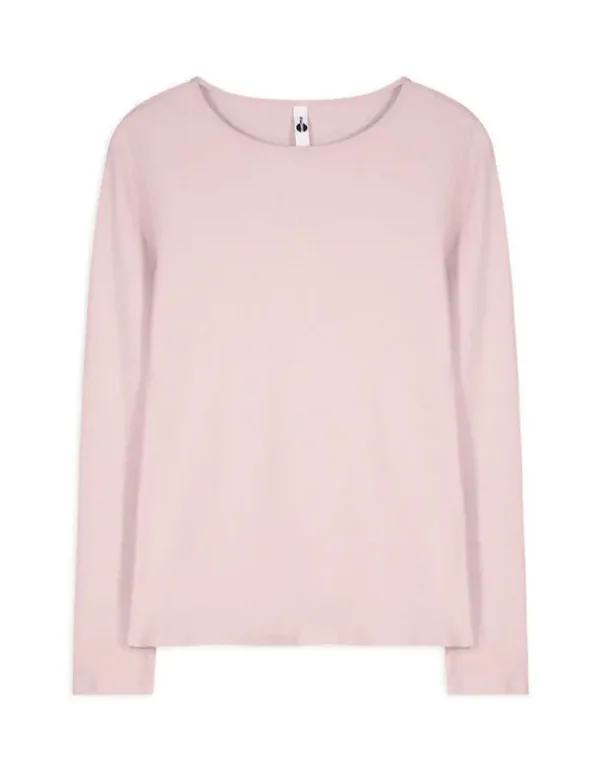 Langarmshirt - Baumwoll-Mix - rosa