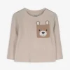 Langarmshirt - Brusttasche - beige
