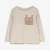 Langarmshirt - Brusttasche - beige