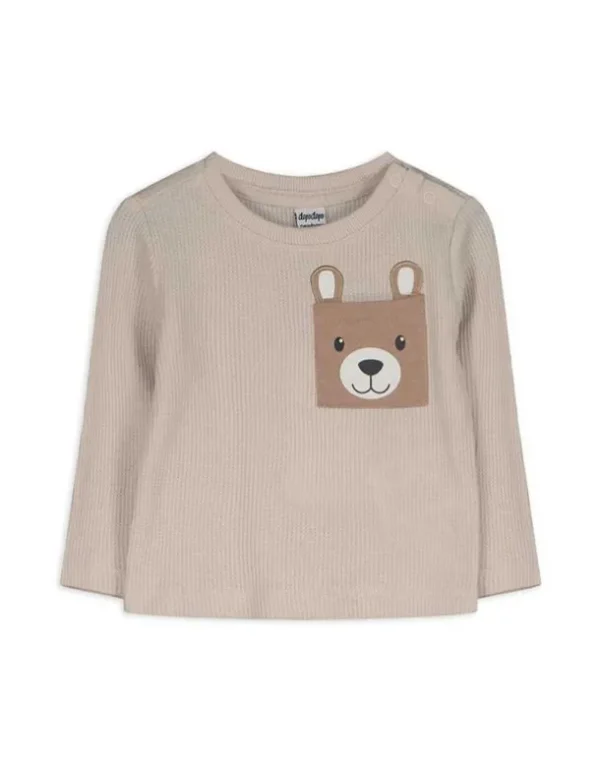 Langarmshirt - Brusttasche - beige