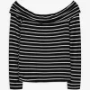 Langarmshirt - Carmen-Ausschnitt - schwarz