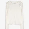 Langarmshirt - Cut-Outs - weiß