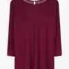 Langarmshirt - Dreiviertelärmel - dunkelrot
