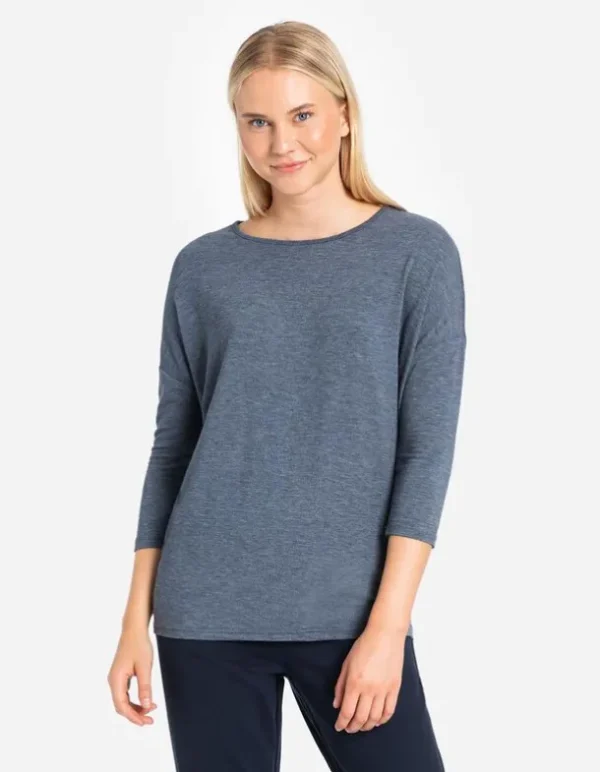 Langarmshirt - Dreiviertelärmel - türkis