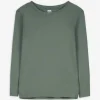 Langarmshirt - einfarbig - dunkelgrün