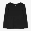 Langarmshirt - einfarbig - schwarz
