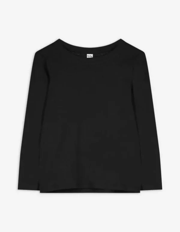 Langarmshirt - einfarbig - schwarz