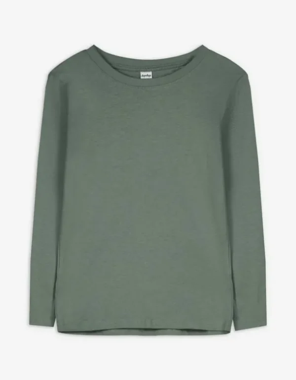 Langarmshirt - einfarbig - dunkelgrün
