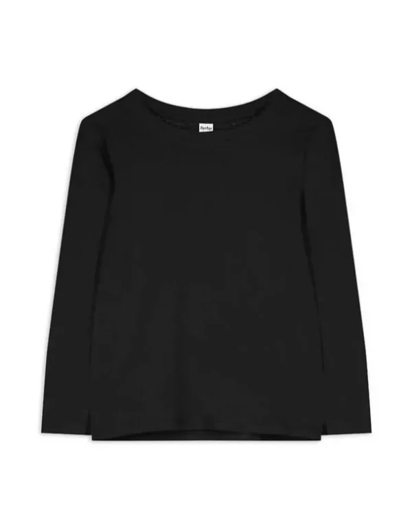 Langarmshirt - einfarbig - schwarz