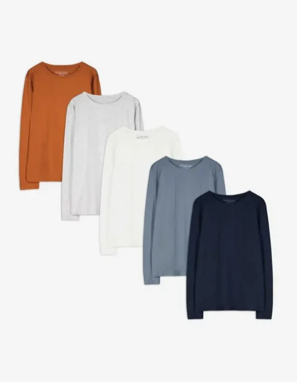 Langarmshirt - 5er-Pack