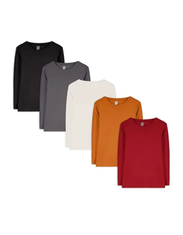 Langarmshirt - 5er-Pack