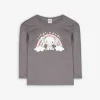 Langarmshirt - Frontprint - grau