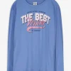 Langarmshirt - Glitzerprint - blau