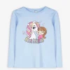 Langarmshirt - Glitzerprint - hellblau