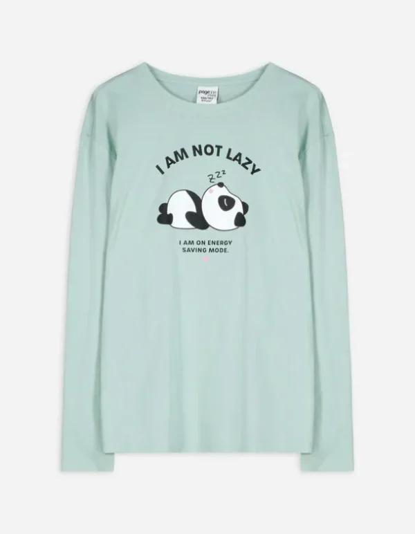 Langarmshirt - Glitzerprint - türkis
