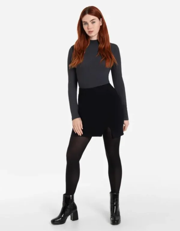 Langarmshirt - Glitzerstoff - dunkelgrau
