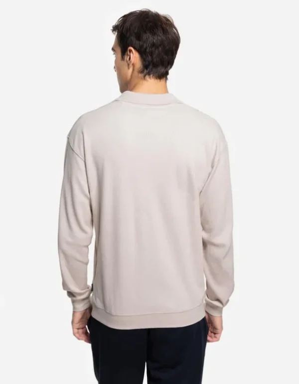 Langarmshirt - Hemdkragen - beige