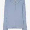 Langarmshirt - Knopfleiste - hellblau