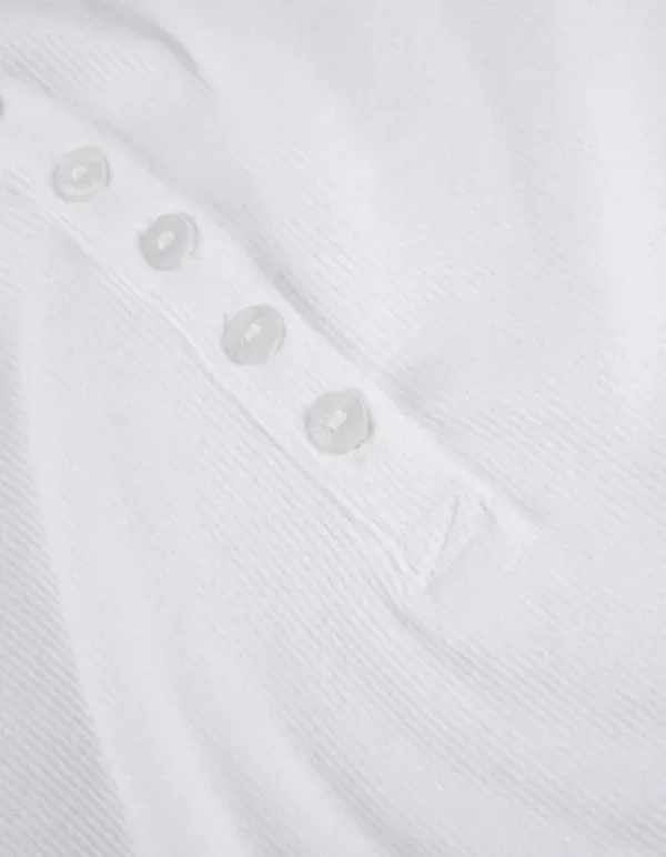 Langarmshirt - Knopfleiste - weiß
