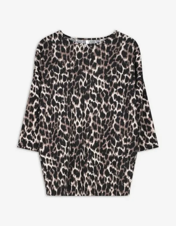 Langarmshirt - Leopardenmuster - beige