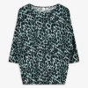 Langarmshirt - Leopardenmuster - grün