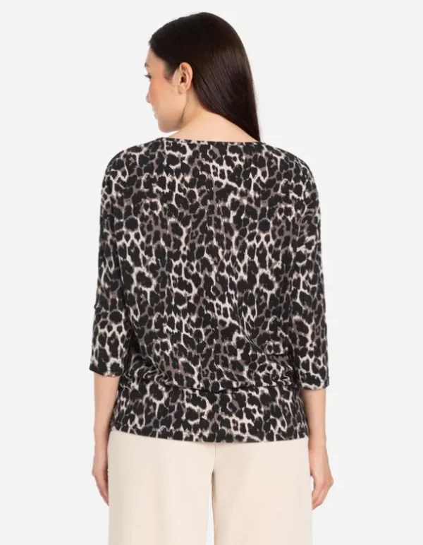 Langarmshirt - Leopardenmuster - beige