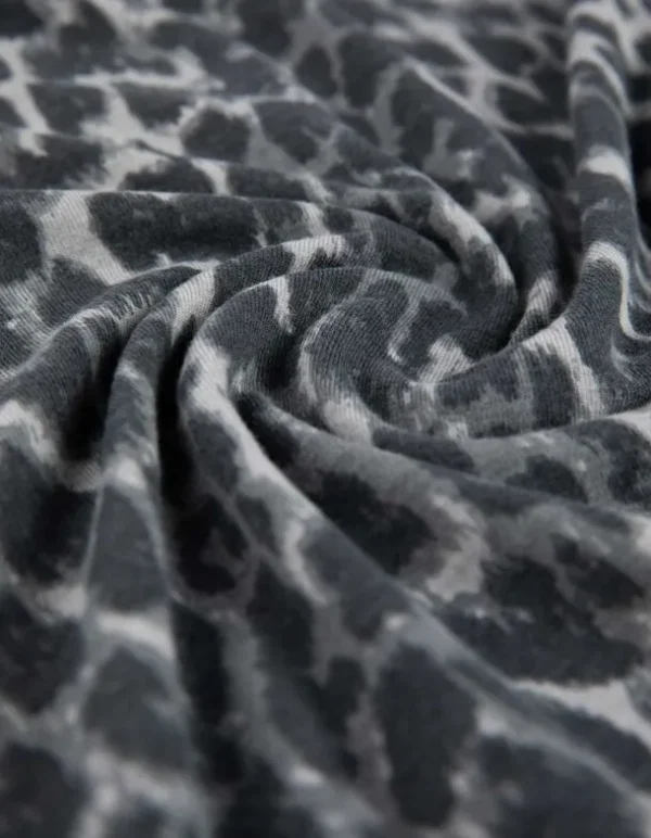 Langarmshirt - Leopardenmuster - grau