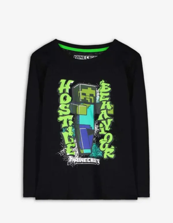 Langarmshirt - Minecraft - schwarz