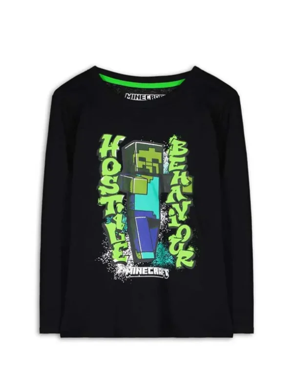 Langarmshirt - Minecraft - schwarz