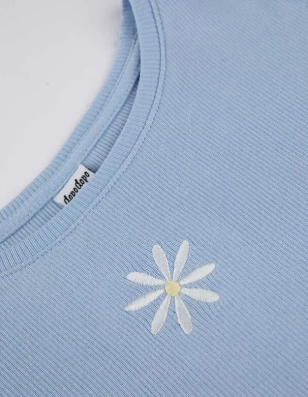 Langarmshirt - Muschelsaum - hellblau