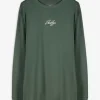 Langarmshirt - Oversized Fit - dunkelgrün