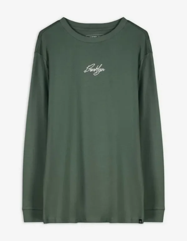 Langarmshirt - Oversized Fit - dunkelgrün