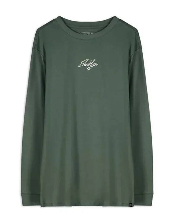 Langarmshirt - Oversized Fit - dunkelgrün