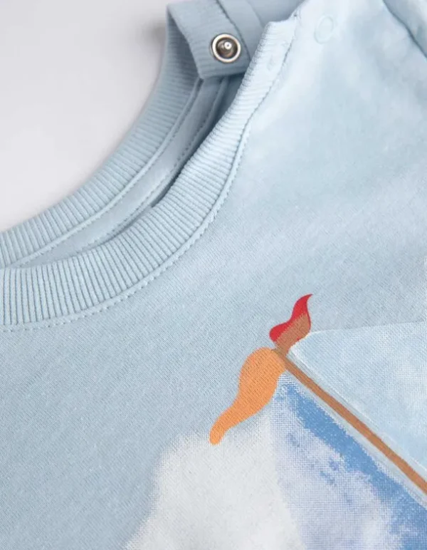 Langarmshirt - Print - hellblau