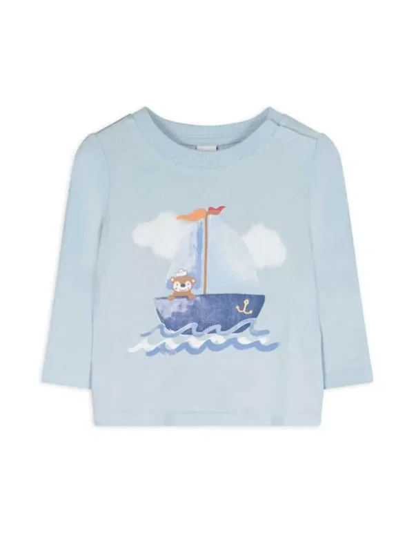 Langarmshirt - Print - hellblau