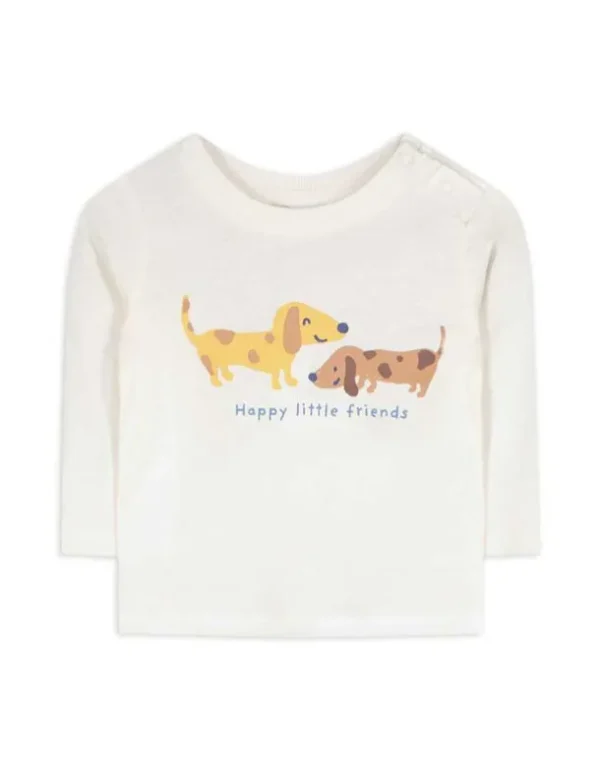 Langarmshirt - Print - weiß