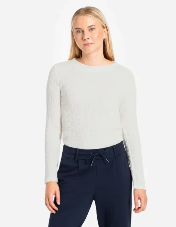 Langarmshirt - Regular Fit - weiß