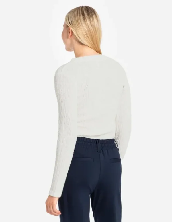 Langarmshirt - Regular Fit - weiß