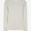 Langarmshirt - Rippenstruktur - weiß