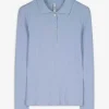 Langarmshirt - Rippenstruktur - hellblau