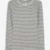 Langarmshirt - Rippenstruktur - weiß