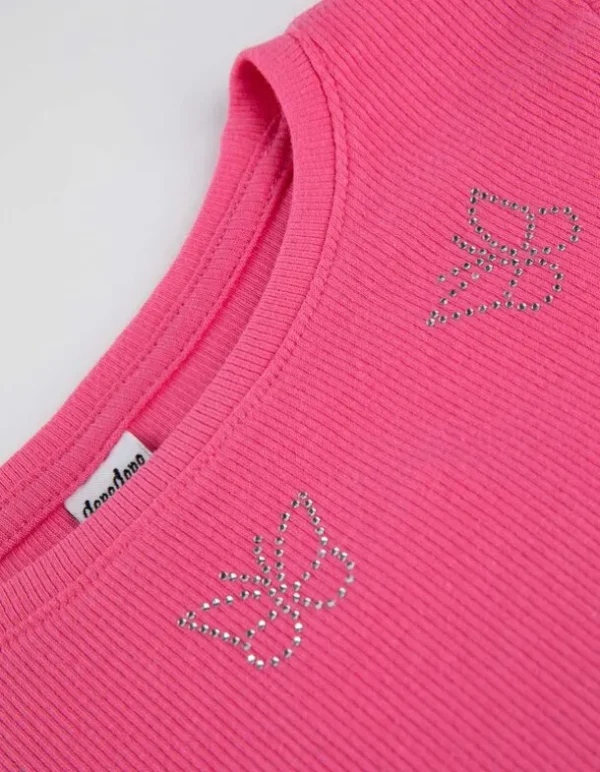 Langarmshirt - Rippenstruktur - pink